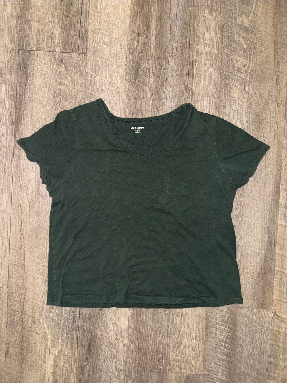 Old Navy Women's Dark Green V-Neck Short Sleeve Tee